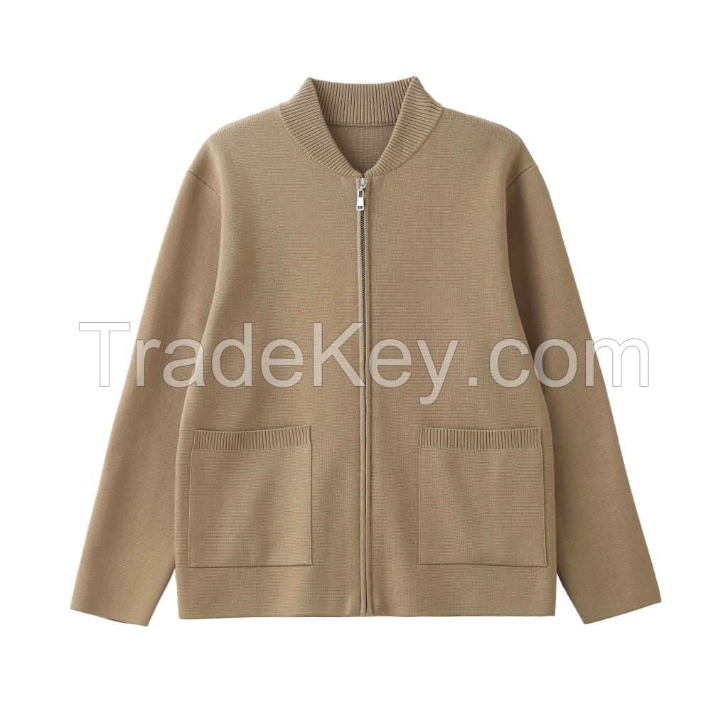 2026 Men's Woollen Coat Oversized Zip-up Cardigan