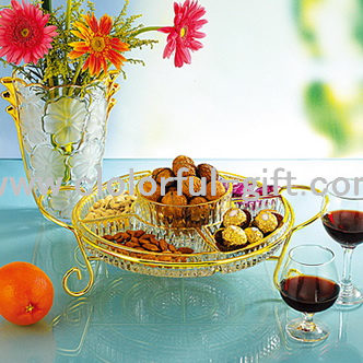 Glassware set with wire stand