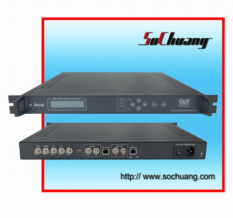 HD H.264 Encoder(HDMI+YPbPr+CVBS/AUDIO in and ASI+IP out)