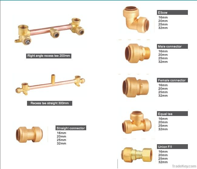 Push-Fit Fittings For Pipes