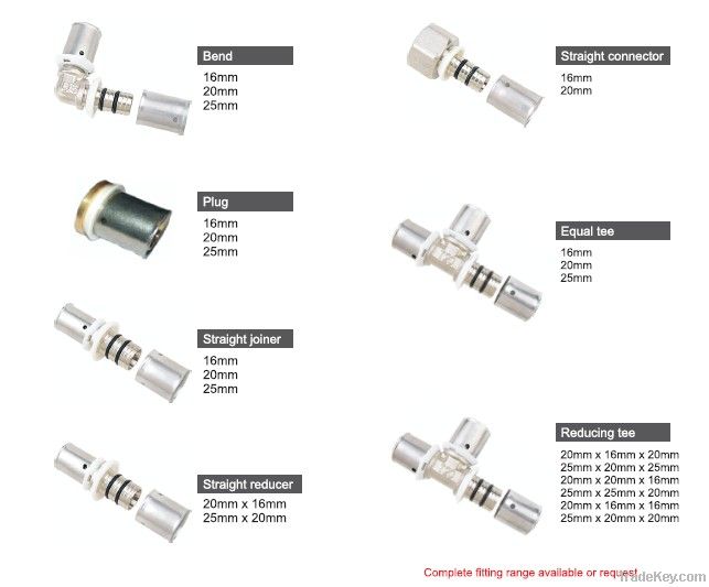 Brass Press Fittings For PEX-AL-PEX Pipe