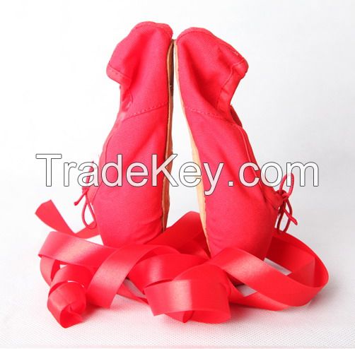 pointe dance shoes red satin