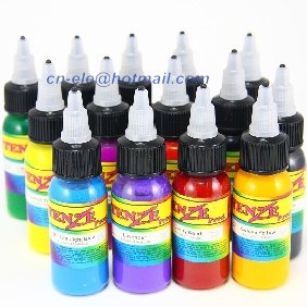 14 Bottles of Colorful Intenze Tattoo Ink 30ml