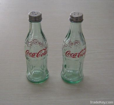 Cola(Coke) salt and pepper glass bottle set