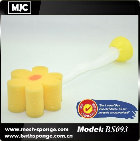 flower shape bath sponge ball with handle