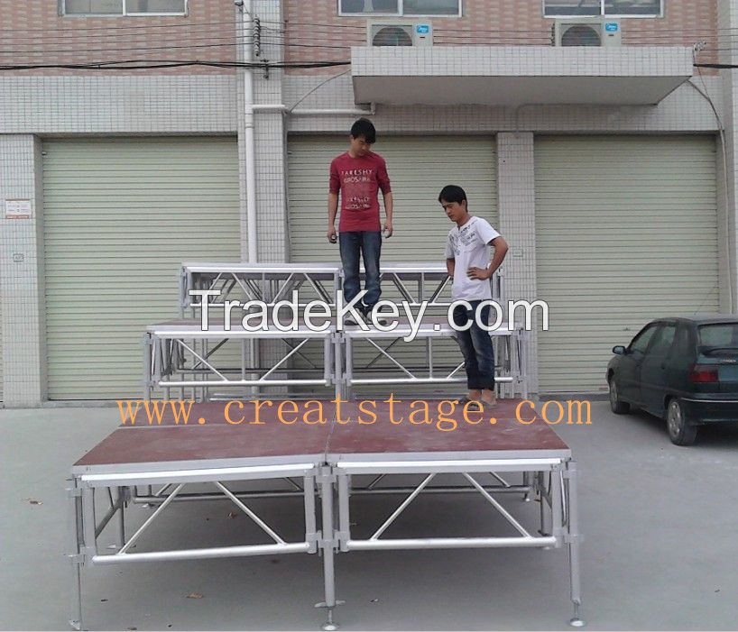 aluminum clear tempered glass decoration wedding stage