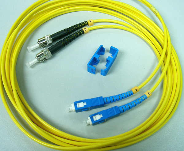ST-SC singlemode duplex fiber optic patch cord
