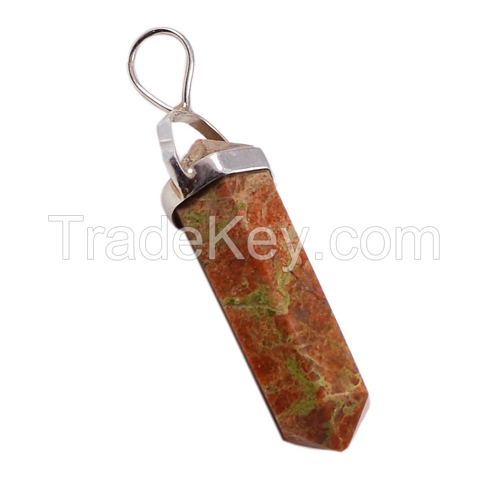 Unakite Gemstone 925 Sterling Silver Pendant PG-111514