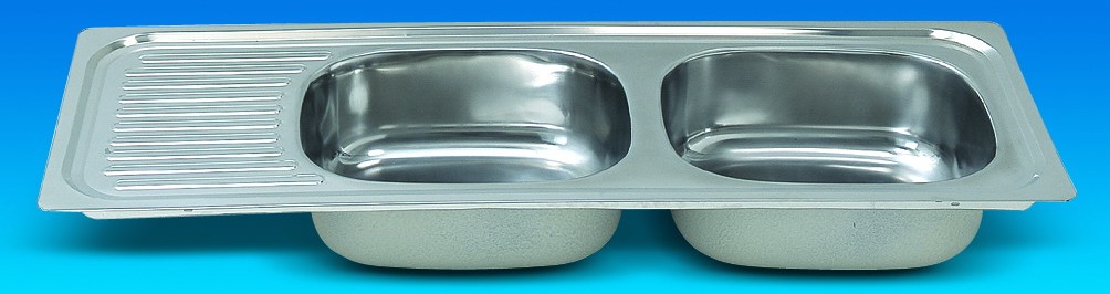 Stainless Steel Double Bowl with One Drainer