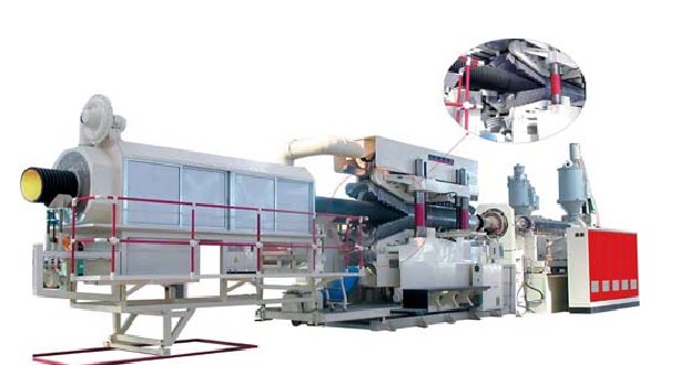 PE double wall corrugated pipe production line
