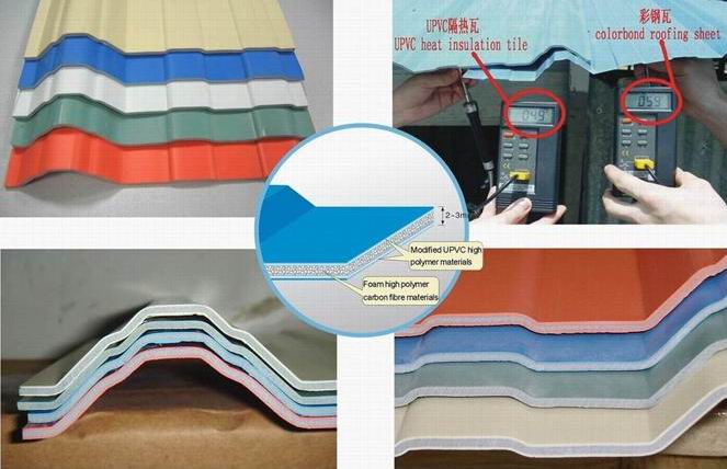 corrugated heat insulation UPVC roof sheet