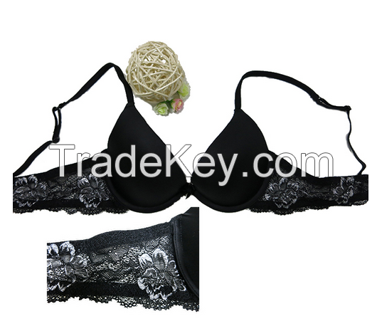 Classic Double Color Lace Trimming Brassiere, Micro Fiber Fabric (EPB171)