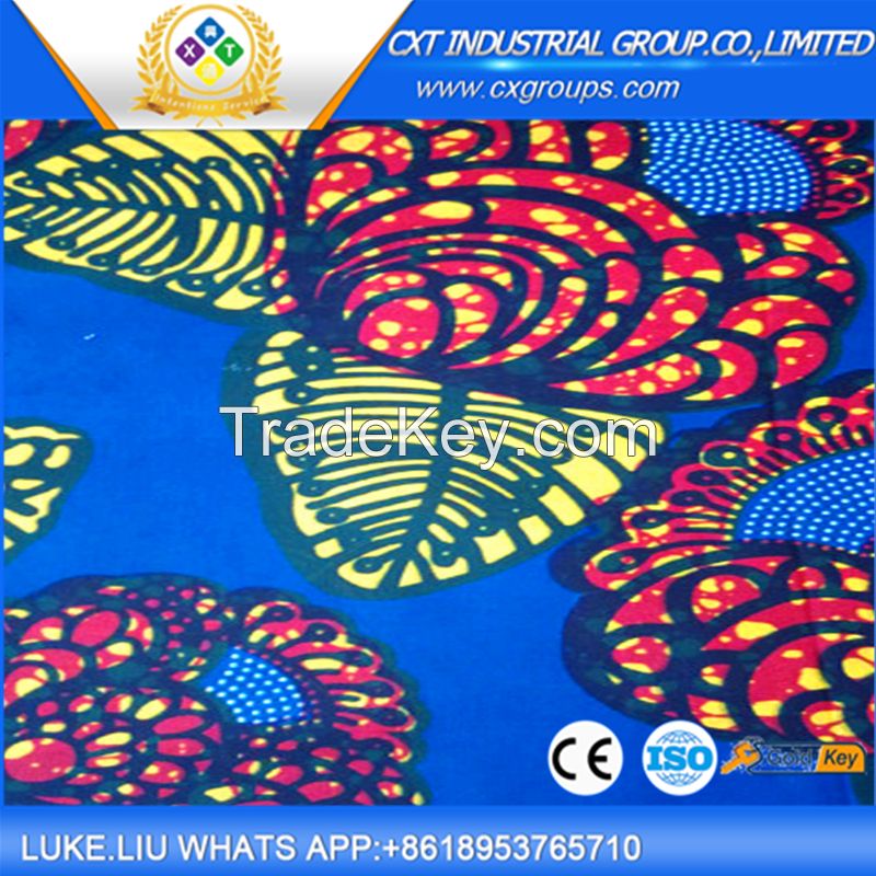 Hot Selling African 100 % Real Wax Cotton Fabric 24*24