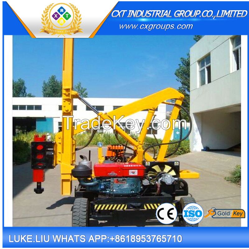 Highway Guardrail Hydraulic Pile Driver For Posts Installation