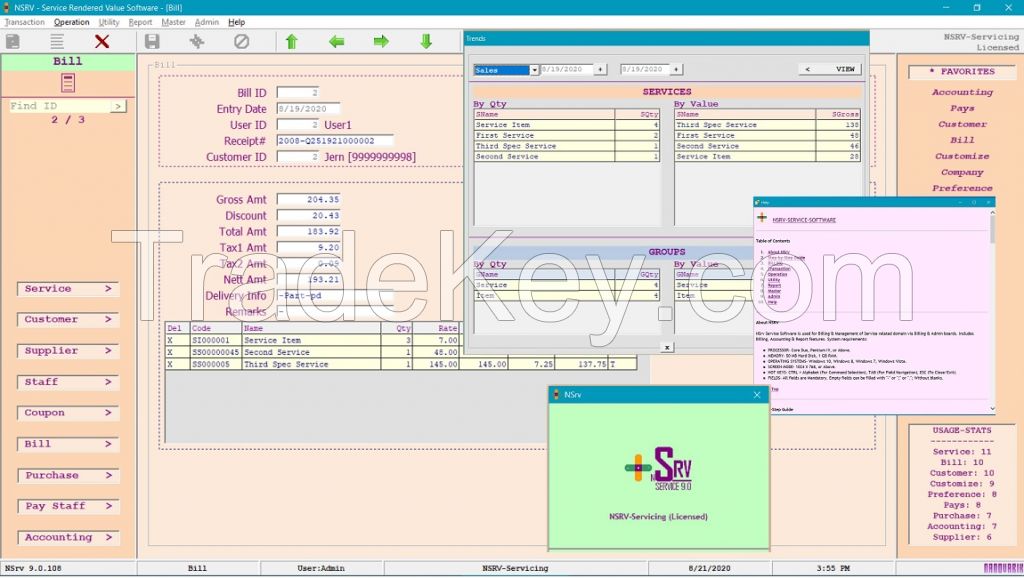 NSRV Service Provider Invoice Billing Software