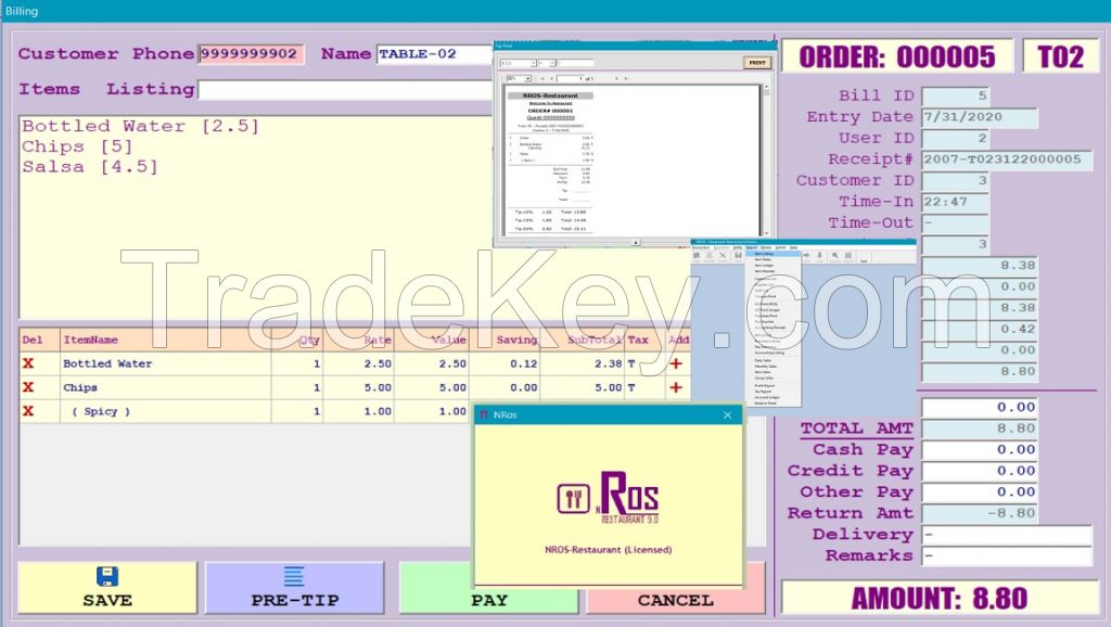 NROS Restaurant POS Order Billing Software