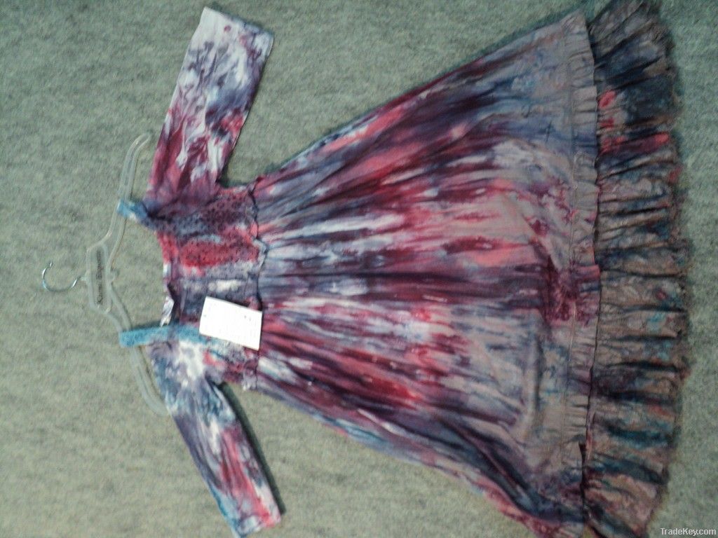 COTTON tie & dye dress for KIDS GIRLS