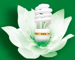 Energy saving light: Spiral Compact fluorescent lamp