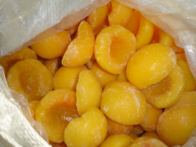 Frozen yellow peach