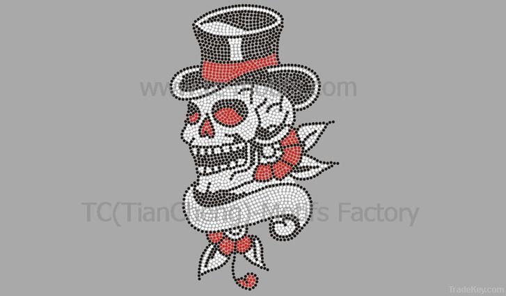 Skull Rhinestone Heat Transfer