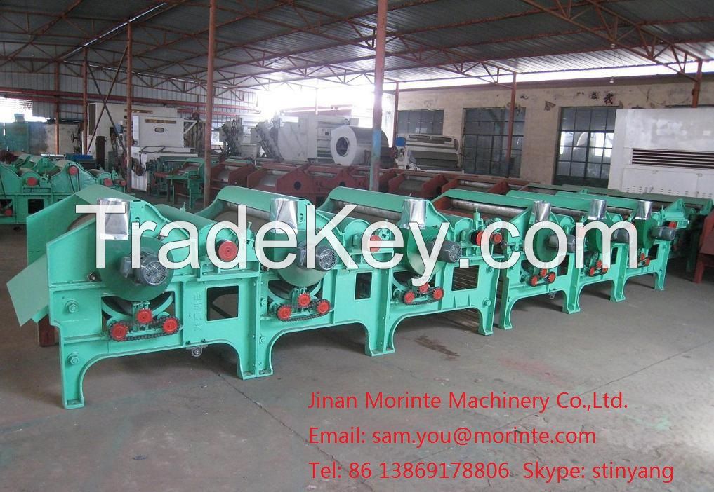 Textile fiber tearing machine