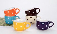 Custom ceramic soup mug ceramic dot mug