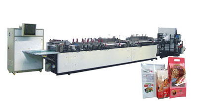 CENTER SEAL BAG MAKING MACHINE WITH FOUR SEAL AND GUSSET