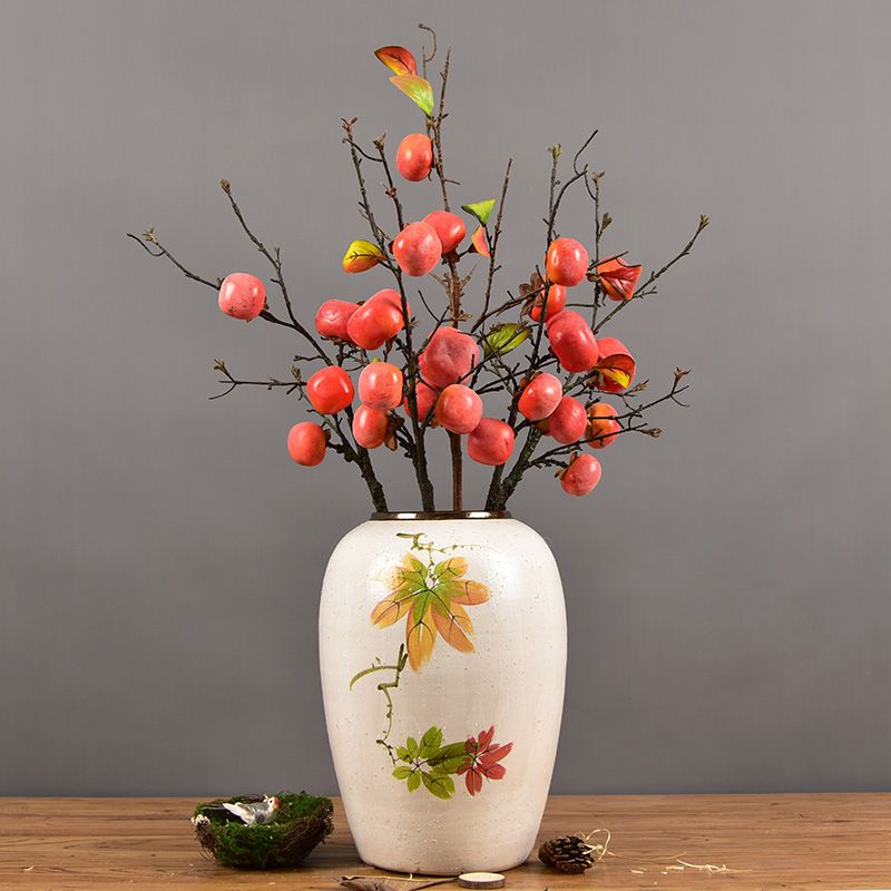 Wholesale 93cm High Artificial Flowers Fruit 5 Persimmons Fake