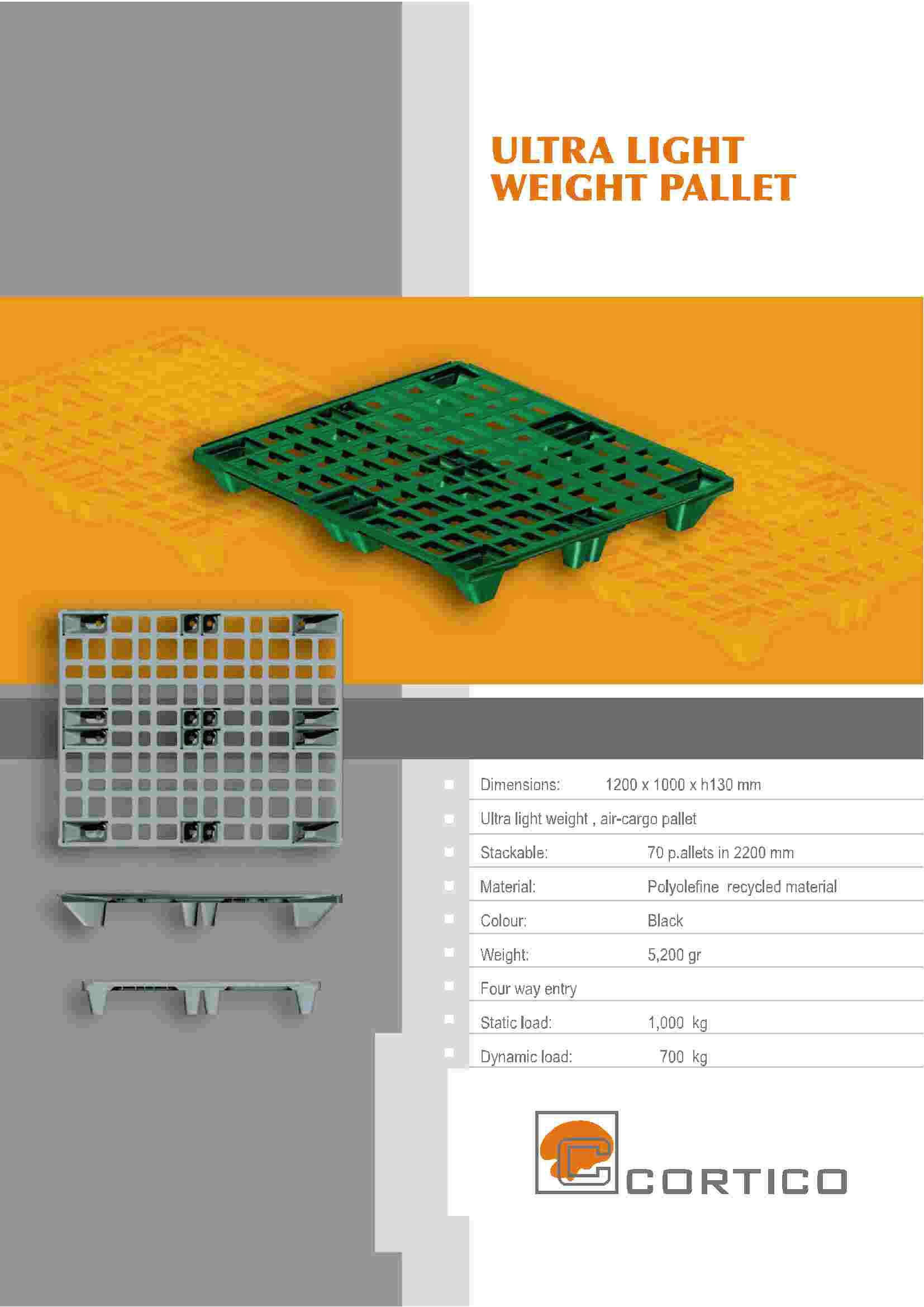 ultra light Red Band plastic pallet