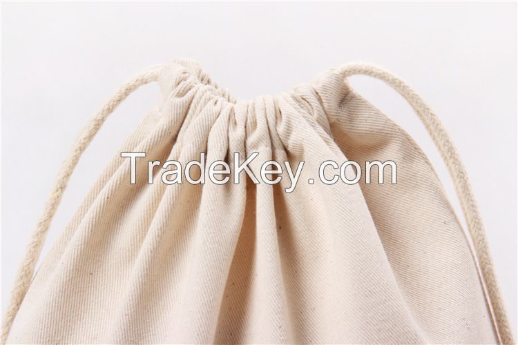 Canvas Storage Bag Natural Color Gift Bag Drawstring Bag Cotton Fabric Pouches