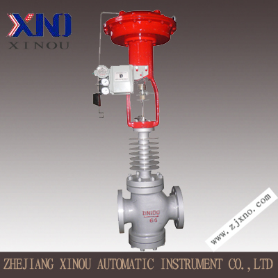 Pneumatic double-seated control valve