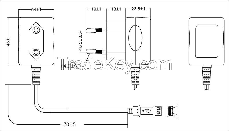 EU power adapter 1w~6W