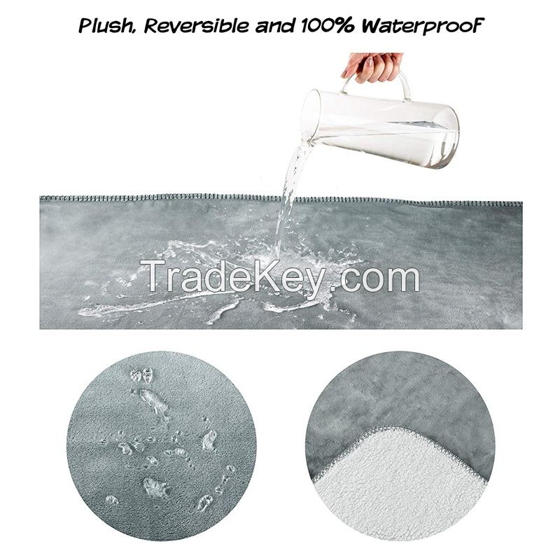 Waterproof Blanket Solid Soft Cozy Pet Blanket for Alll Season