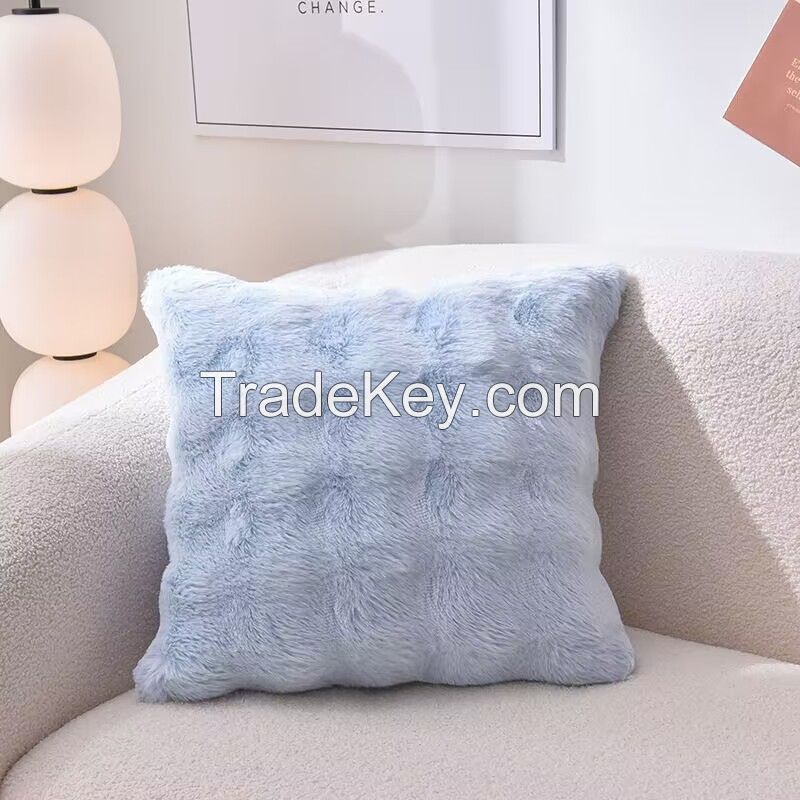 Faux Fur Fluffy Throw Pillow Covers Fashion Modern Decorative Square Throw Pillow Covers Set Cushion Case for Sofa Bedroom 45x45cm