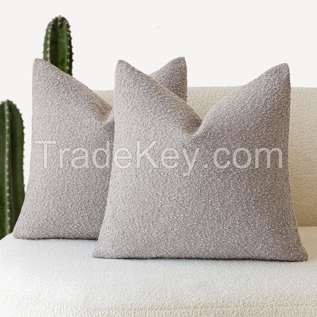 Solid Color Soft Chenille Modern Decorative Square Throw Pillow Cover Cushion Cover for Sofa Bedroom