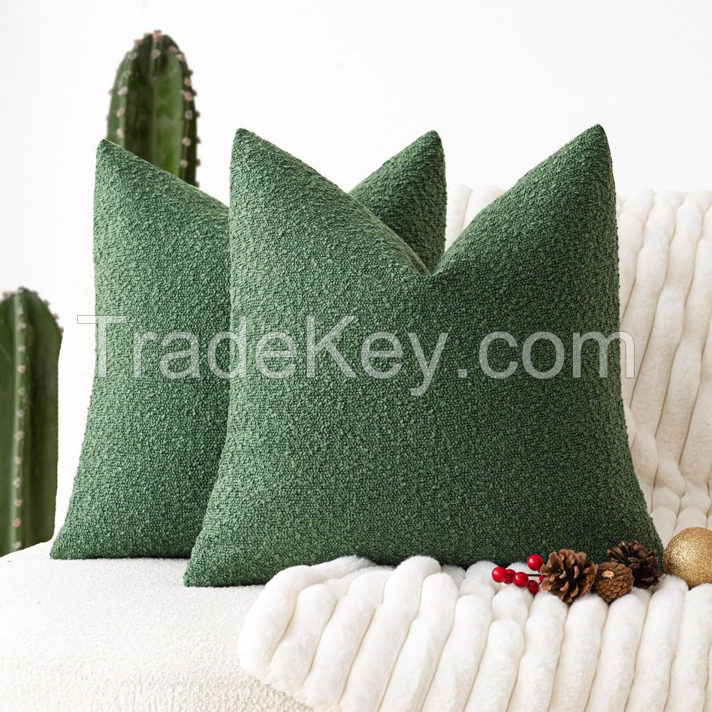 Solid Color Soft Chenille Modern Decorative Square Throw Pillow Cover Cushion Cover for Sofa Bedroom
