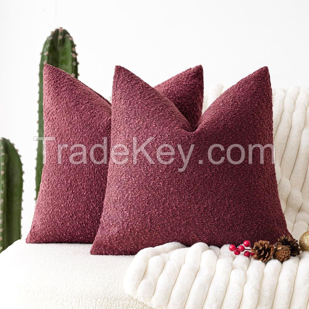 Solid Color Soft Chenille Modern Decorative Square Throw Pillow Cover Cushion Cover for Sofa Bedroom