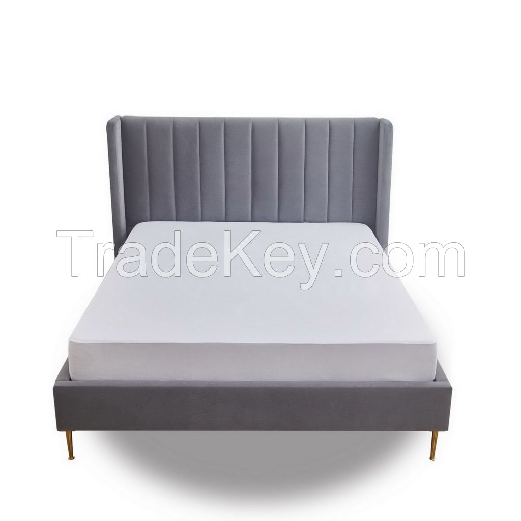Cheap 100% polyester solid color single fitted sheet with elastic around