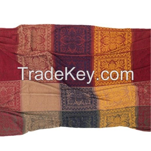 Ready Ultra Soft Mediterranean Geometric Woven Blanket Cozy Jacquard Chenille Tassel Blanket Throw for Sofa Couch Home Decor