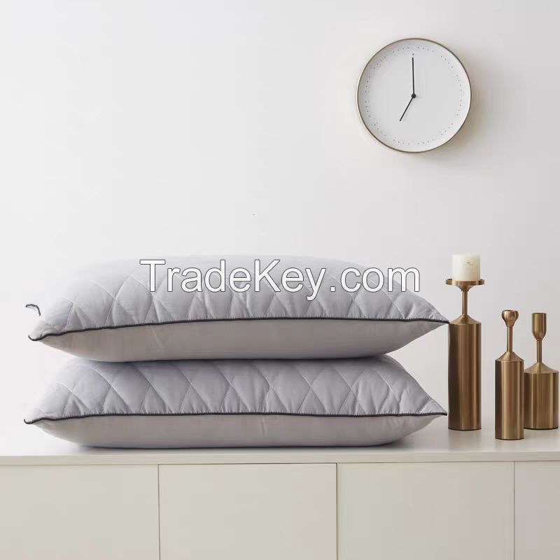 100% polyester microfiber quilted pillow with 3D filling and piping around