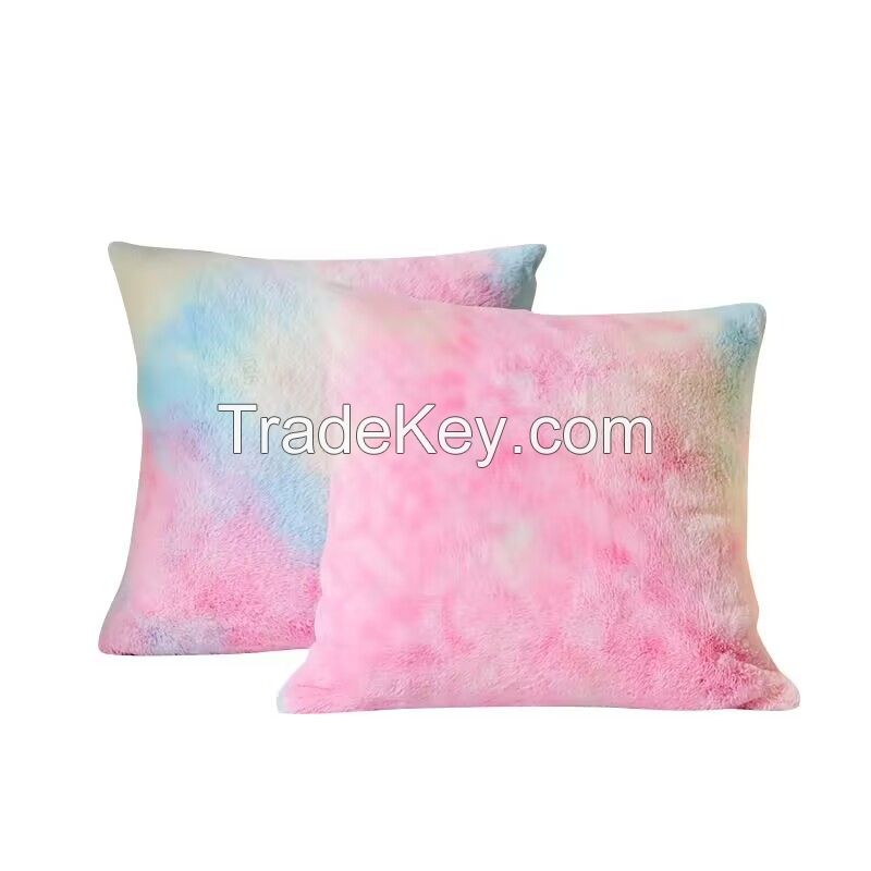 Colorful Faux Fur Cushion cover Plush Cozy Throw Pillow covers for SOfa Couch Home Decor
