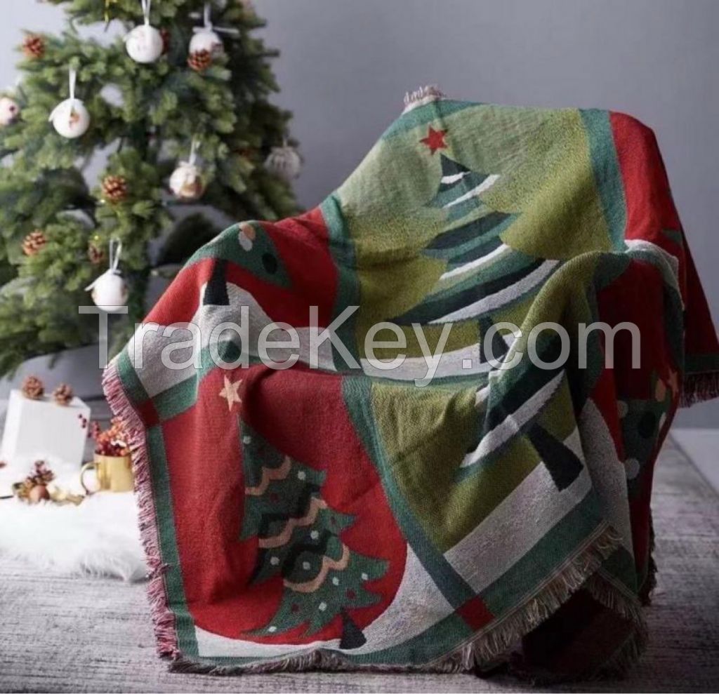 Multifunctional sofa cover throw blanket with Christmas Tree