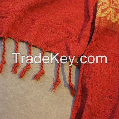 Ready Ultra Soft Mediterranean Geometric Woven Blanket Cozy Jacquard Chenille Tassel Blanket Throw for Sofa Couch Home Decor