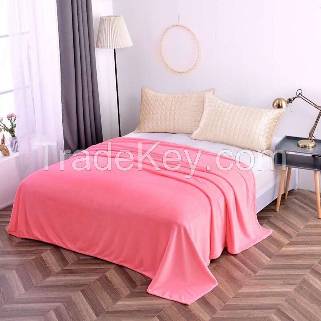 Cheap and promotional single layer solid color flannel fleece blanket pattern