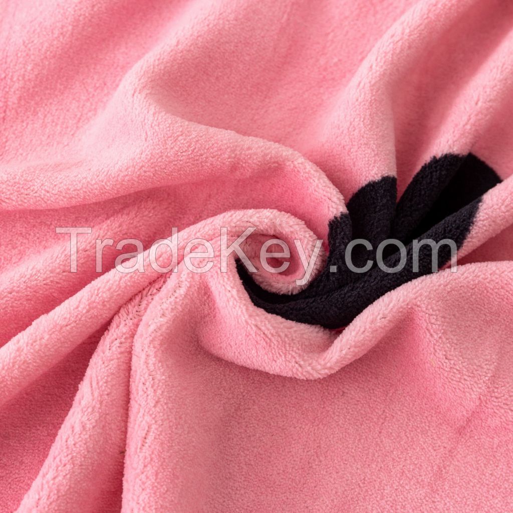Wholesale Super Soft and Warm Printed Cute Hearts Coral Fleece Fitted Sheet Bedding Set, Great Gifts