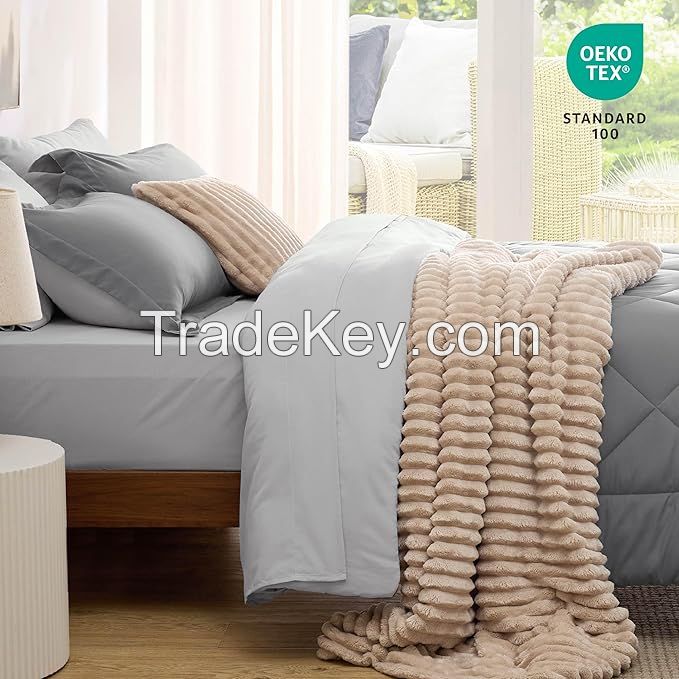 Comforters Queen Size, All Season Duvet Insert, Down Alternative Box Stitched Bed Comforter with Corner Tabs, Machine Washable