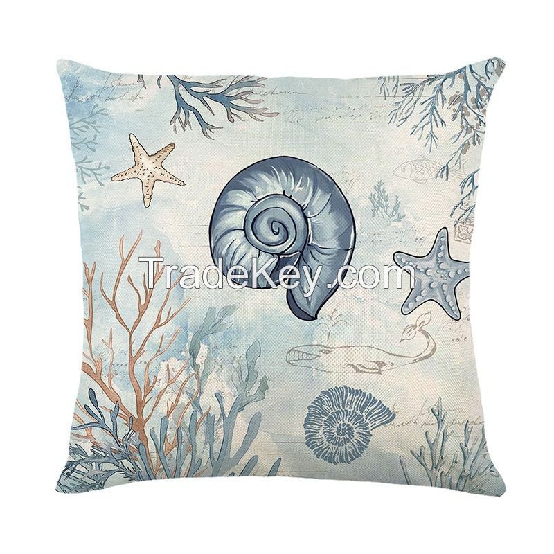 Printed Ocean  Throw Pillow Included Printed Coastal Beach Theme Cushion Decorative Pillow Set Bedroom Cushion Throw Pillow Covers And Inserts