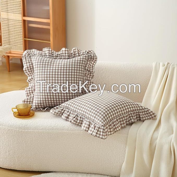 100% Cotton Pillow Cover Set, Nature Spring Floral Print Designer Throw Cushion Covers