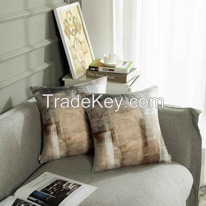 Abstract  Art Artwork Contemporary Decorative Gray Home Decorative Throw Pillow Covers Cushion Covers for Bedroom Sofa Living Room 18X18 Inches