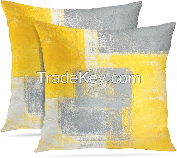 Abstract  Art Artwork Contemporary Decorative Gray Home Decorative Throw Pillow Covers Cushion Covers for Bedroom Sofa Living Room 18X18 Inches